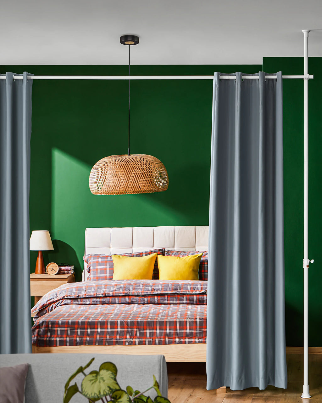 SoBuy KLS12 Adjustable Darkening curtains with curtains Bar Without Drilling Bedroom living room