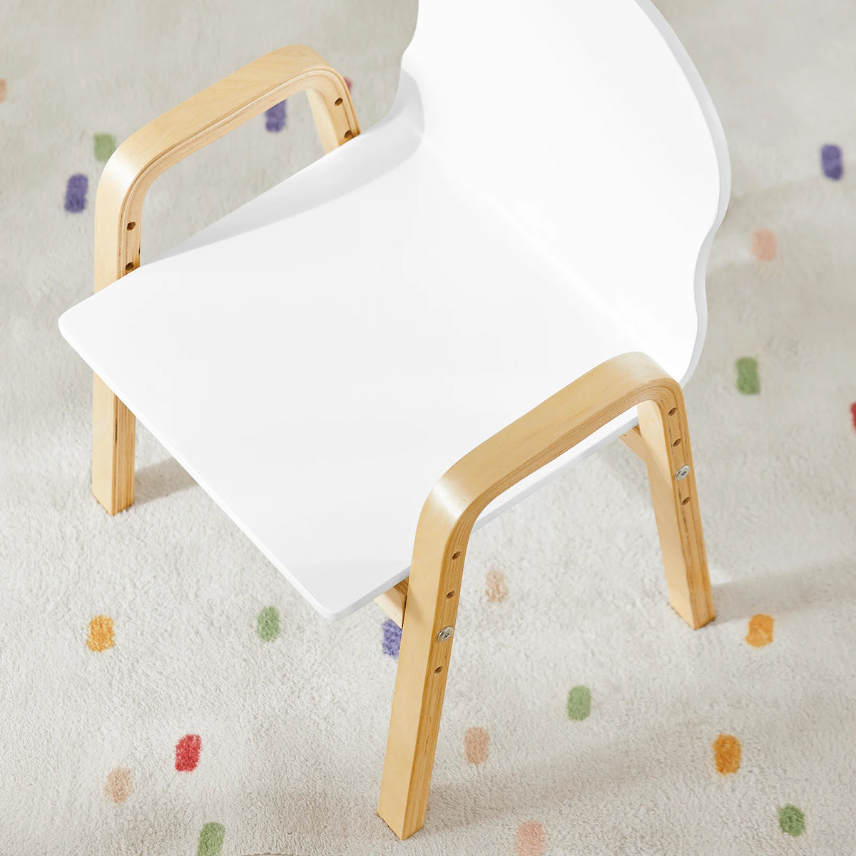 SoBuy KMB24-Wx2 set chair height adjustable chairs with armrests and backrest white seat height 23-35cm
