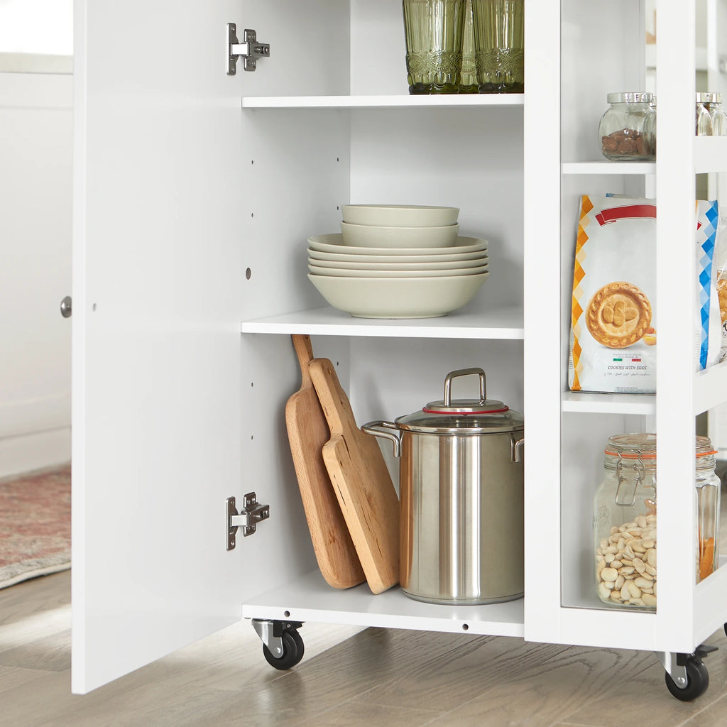 SoBuy FKW75-WN Roller Carts For kitchen living room Dining Room White-Nature