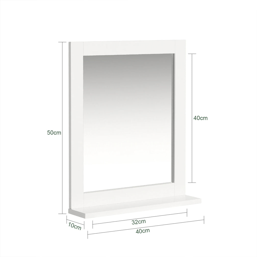 SoBuy FRG129-W mirror wall mirror bathroom mirror with shelf white BHT: 40x49x10cm