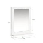 Miroir mural blanc avec tablette