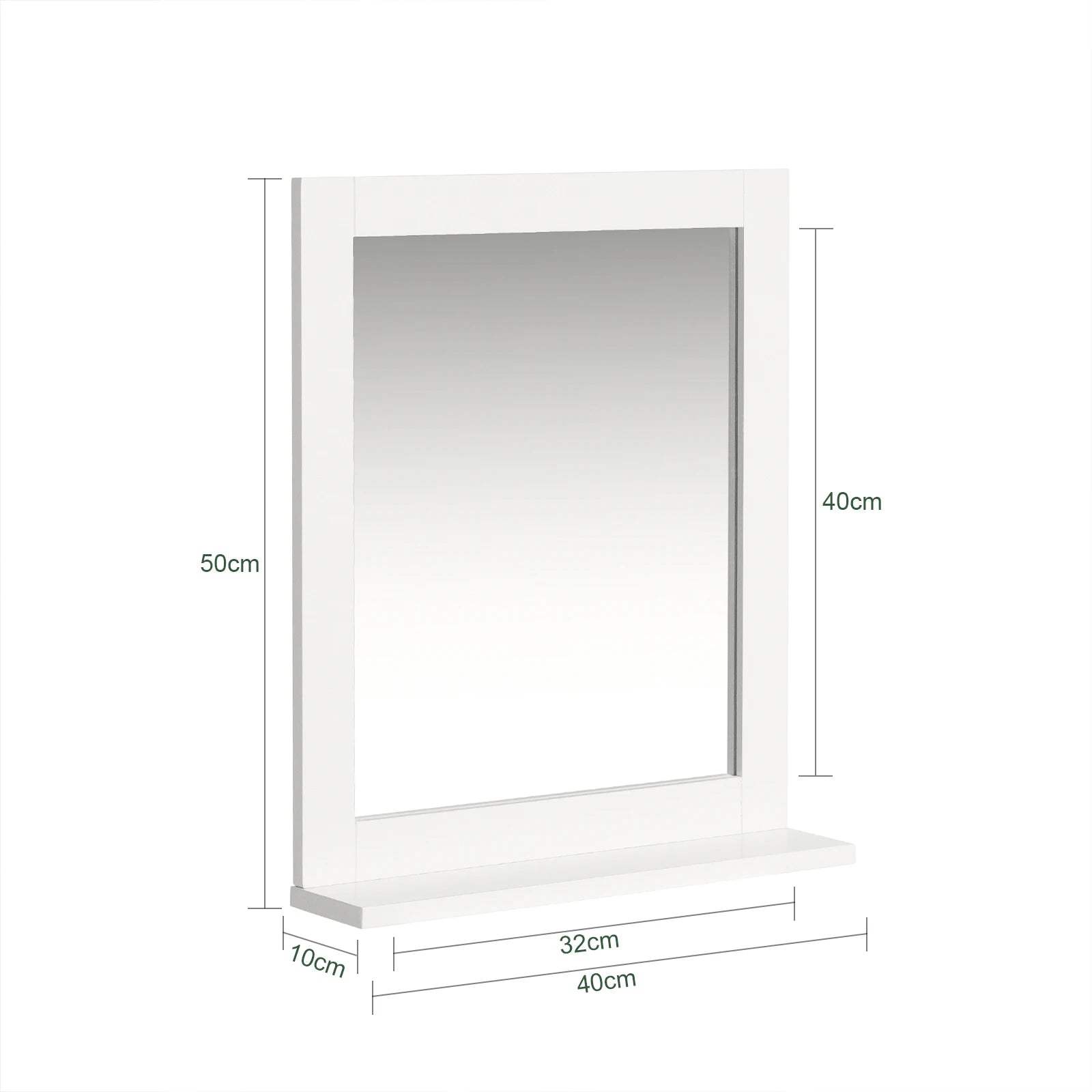 SoBuy FRG129-W mirror wall mirror bathroom mirror with shelf white BHT: 40x49x10cm