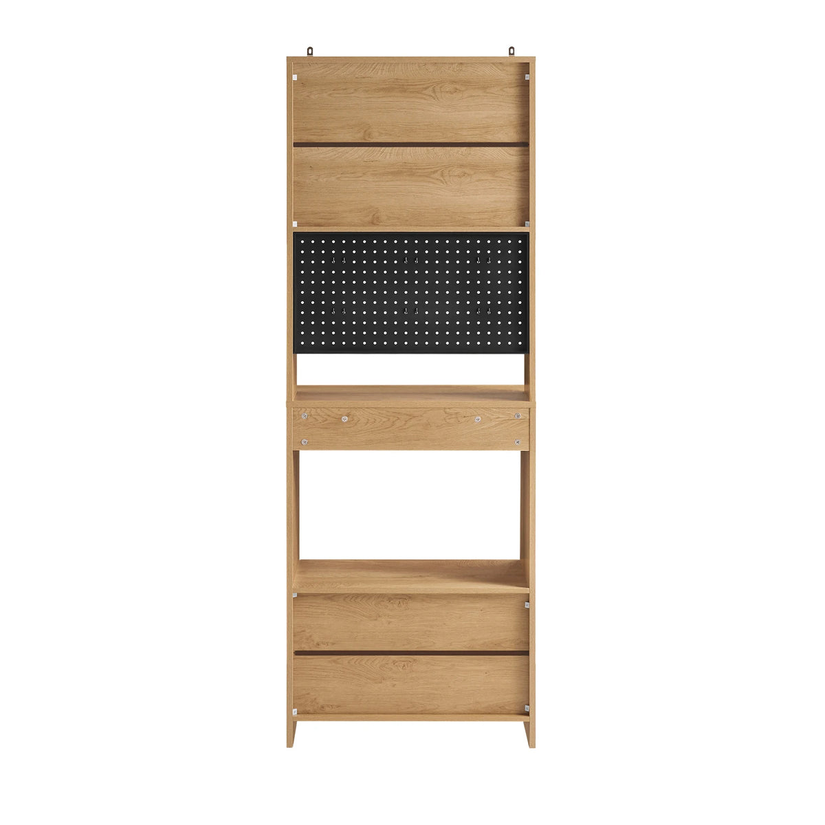 SoBuy FSB98-N Microwave wardrobe with Pegboard High wardrobe Sideboard Kitchen wardrobe with Kitchen Trolley Vintage BHT approx 60x170x40cm