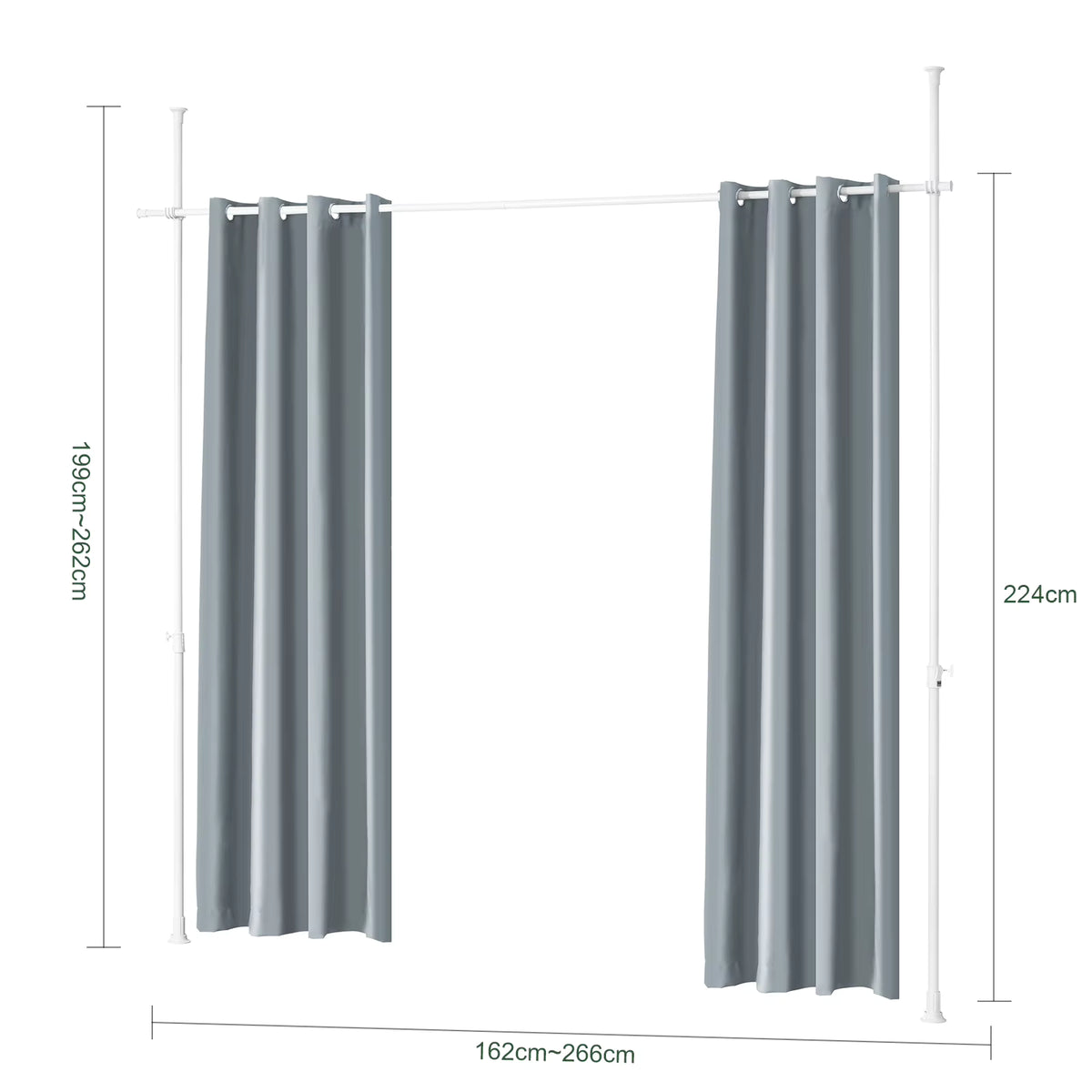 SoBuy KLS12 Adjustable Darkening curtains with curtains Bar Without Drilling Bedroom living room