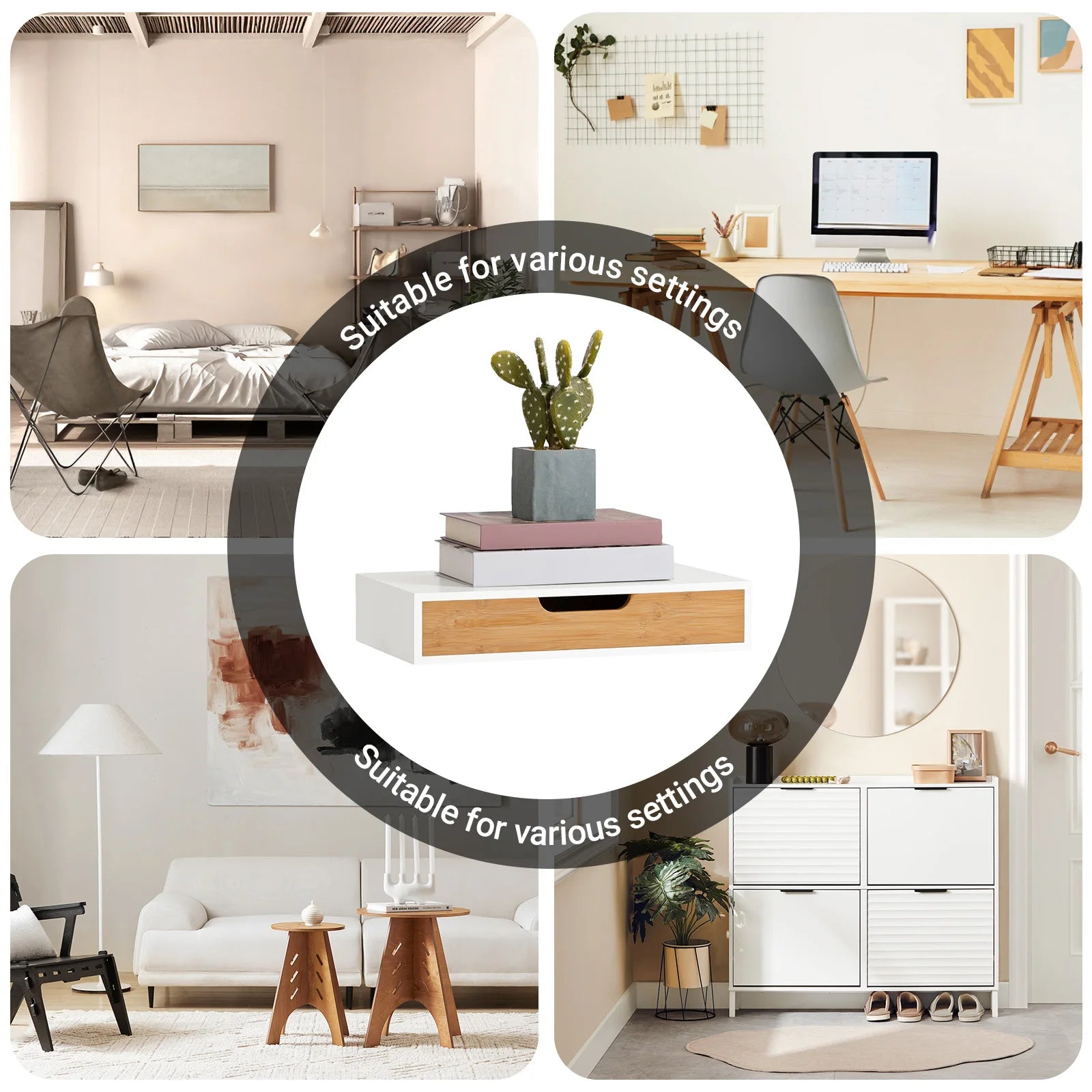 SoBuy FRG92-WN wall cabinet hanging wardrobe Wall drawer hover shelf hanger no matter