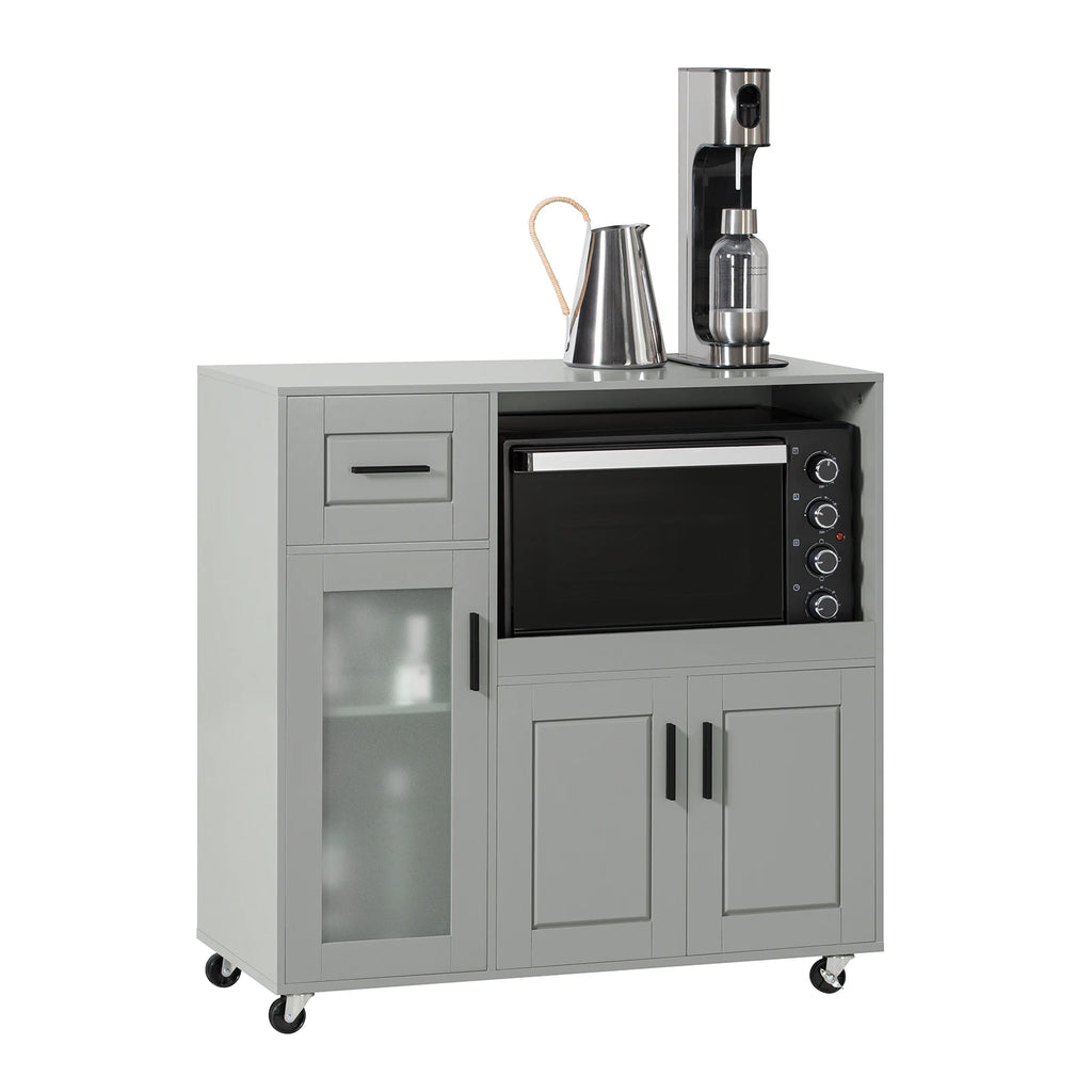 SoBuy FSB78 chest of drawers on wheels kitchen cart microwave wardrobe kitchen wardrobe rolling cart kitchen dresser kitchen trolley